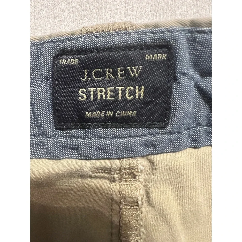 J.Crew Stretch Chino Shorts Mens 36 Beige Khaki Cotton Blend 9 Inch Inseam